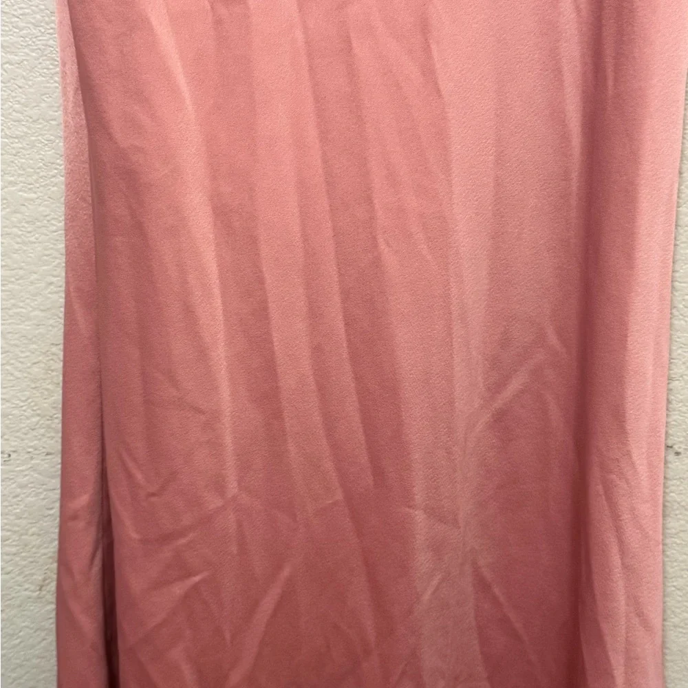 BHLDN Anthropologie Halter Satin Maxi Dress 14P Dusty Rose Bridesmaid Derby - Picture 3 of 12